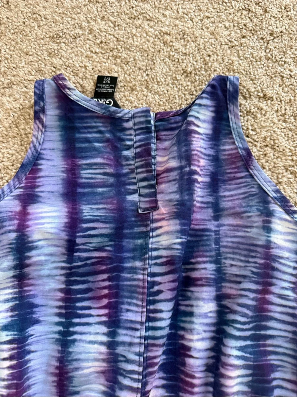Athleta Girls' Multicolor Purple Blue Tie-Dye Romper Size Small / 7